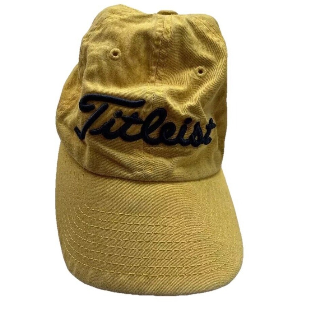 Titleist Yellow Golf Hat Blue‎ Embroidered Adjustable Strap